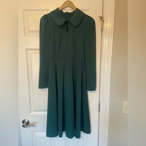 Green Dress with Peter Pan Neckline